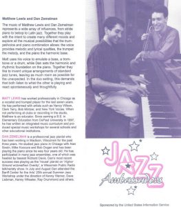 Dan Zemelman - 1998 Jazz Ambassador with the US State Department and Kennedy Center, Washington D.C.
